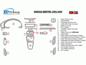 Nissan Sentra 2000 - 2006 Dash Trim Kit