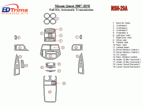Nissan Quest 2007 - 2010 Dash Trim Kit