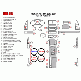 Nissan Altima 2003 - 2004 Dash Trim Kit