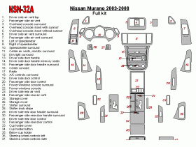 Nissan Murano 2003 - 2008 Dash Trim Kit
