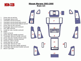 Nissan Murano 2003 - 2008 Dash Trim Kit