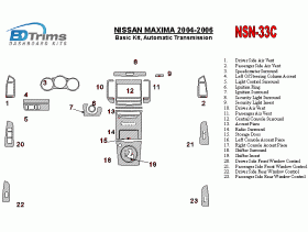 Nissan Maxima 2004 - 2006 Dash Trim Kit