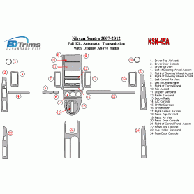 Nissan Sentra 2007 - 2012 Dash Trim Kit