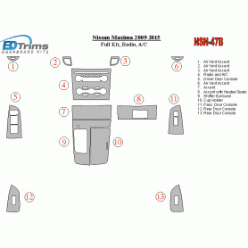 Nissan Maxima 2009 - 2015 Dash Trim Kit