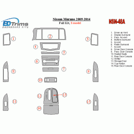 Nissan Murano 2009 - 2014 Dash Trim Kit