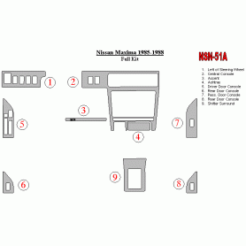 Nissan Maxima 1985 - 1988 Dash Trim Kit
