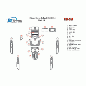 Nissan Versa 2012 - 2014 Dash Trim Kit