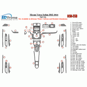 Nissan Versa 2012 - 2014 Dash Trim Kit