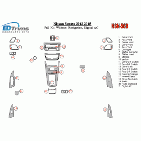 Nissan Sentra 2013 - 2015 Dash Trim Kit