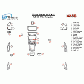 Nissan Sentra 2013 - 2015 Dash Trim Kit