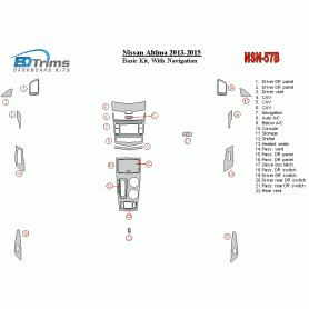 Nissan Altima 2013 - 2015 Dash Trim Kit