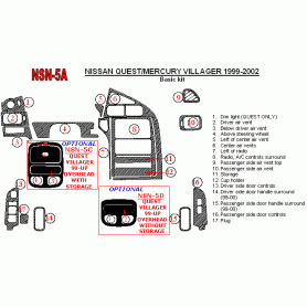 Nissan Quest 1999 - 2002 Dash Trim Kit