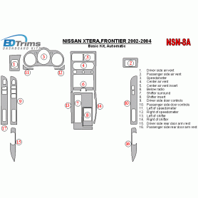 Nissan Xtera 2002 - 2004 Dash Trim Kit