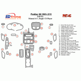 Pontiac G6 2005 - 2010 Dash Trim Kit