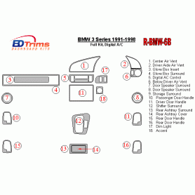 BMW 3 Series 1991-1998 Dash Trim Kit (RHD)