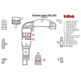 Hyundai Lantra 2001-2003 Dash Trim Kit (RHD)