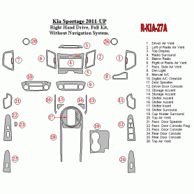 KIA Sportage 2011-UP Dash Trim Kit (RHD)