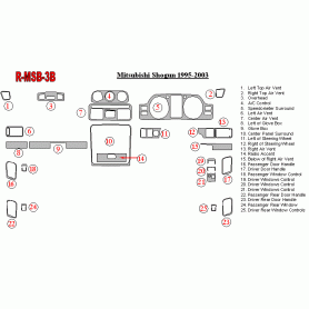 Mitsubishi Shogun 1995-2003 Dash Trim Kit (RHD)