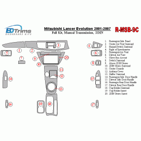 Mitsubishi Lancer 2001-2007 Dash Trim Kit (RHD)