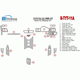 Toyota IQ 2008-UP Dash Trim Kit (RHD)