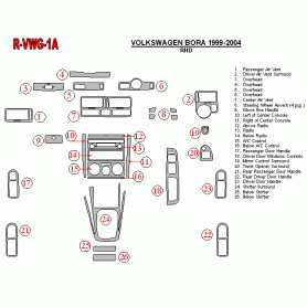 Volkswagen Bora 1999-2004 Dash Trim Kit (RHD)