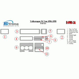 Volkswagen T4 Van 1996-1998 Dash Trim Kit (RHD)