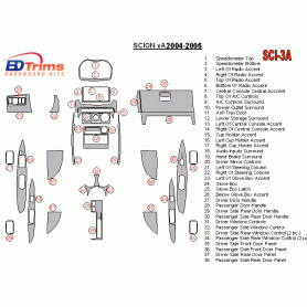 Scion xA 2004 - 2006 Dash Trim Kit