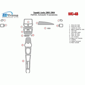 Suzuki Aerio 2003 - 2004 Dash Trim Kit