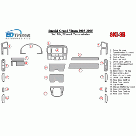 Suzuki Grand Vitara 2003 - 2005 Dash Trim Kit