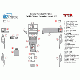 Toyota Corolla 2009 - 2011 Dash Trim Kit