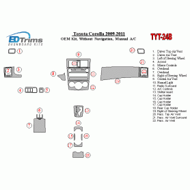 Toyota Corolla 2009 - 2011 Dash Trim Kit