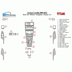 Toyota Corolla 2009 - 2011 Dash Trim Kit