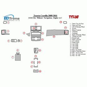 Toyota Corolla 2009 - 2011 Dash Trim Kit