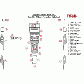Toyota Corolla 2009 - 2011 Dash Trim Kit