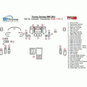 Toyota Tacoma 2005 - 2011 Dash Trim Kit