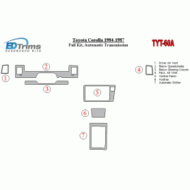 Toyota Corolla 1984 - 1987 Dash Trim Kit