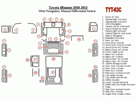Toyota 4 Runner 2010 - 2013 Dash Trim Kit