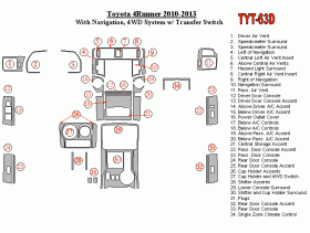 Toyota 4 Runner 2010 - 2013 Dash Trim Kit