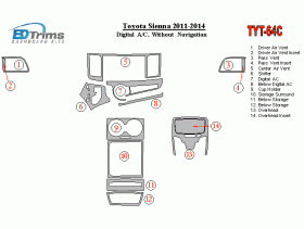 Toyota Sienna 2011 - 2014 Dash Trim Kit