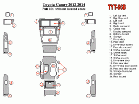 Toyota Camry 2012 - 2012 Dash Trim Kit