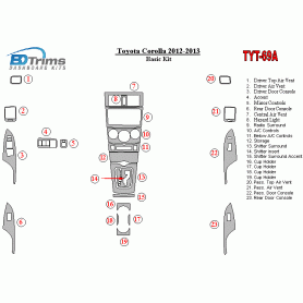 Toyota Corolla 2012 - 2013 Dash Trim Kit
