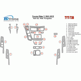 Toyota Prius V 2012 - 2019 Dash Trim Kit