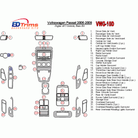 Volkswagen Passat 2006 - 2009 Dash Trim Kit