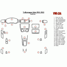 Volkswagen Jetta 2011 - 2013 Dash Trim Kit