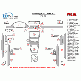 Volkswagen CC 2009 - 2011 Dash Trim Kit