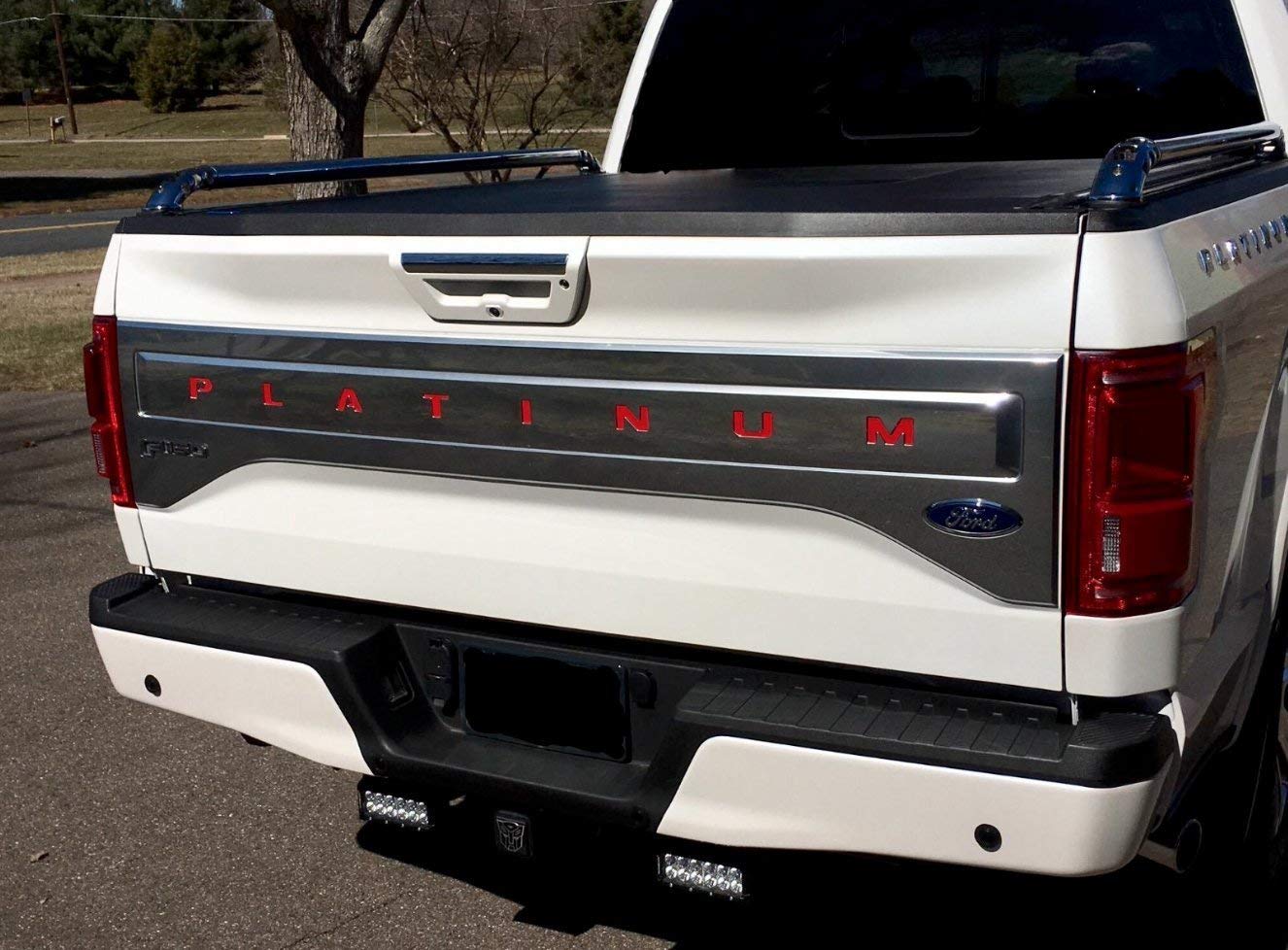 Raptor Gloss Graphite with Black Chrome Border and Satin Black Claw Marks Complete Appearance Tailgate Insert Letters for 2018-2019 Ford F150