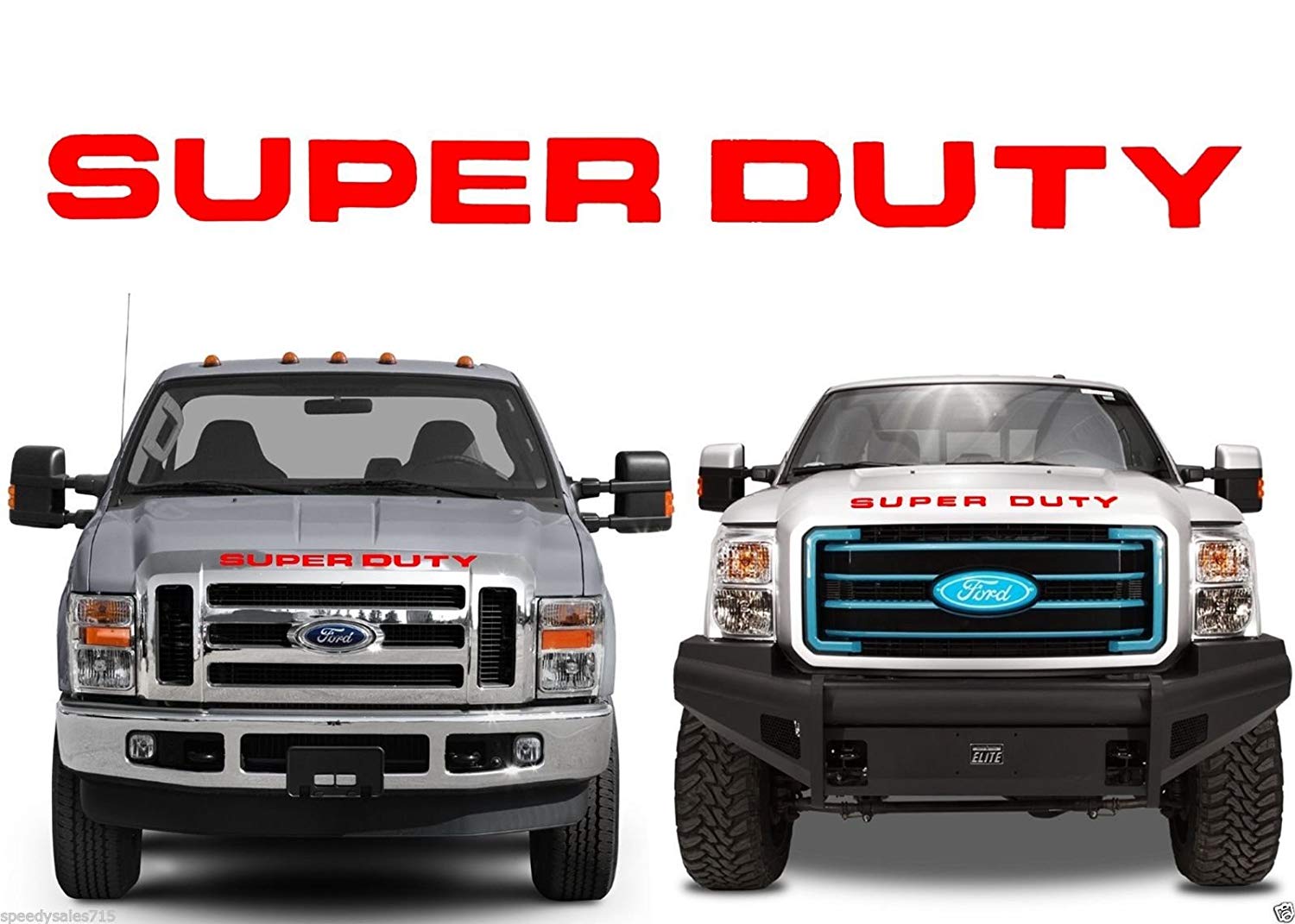 Flat Matte 2008-2016 Ford Super Duty Grille Insert Letters Decal Hood Grill 