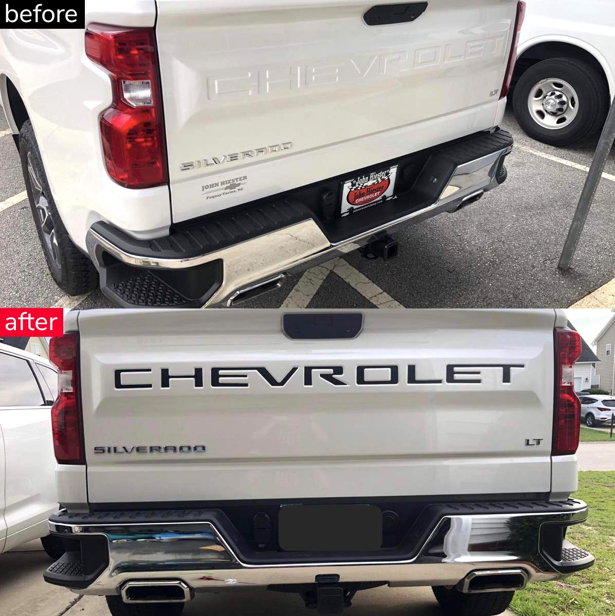 CHROME 3M Adhesive & 3D Raised Tailgate Letters AUTO PRO ACCESSORIES Tailgate Insert Letters for 2019 Chevrolet Silverado 