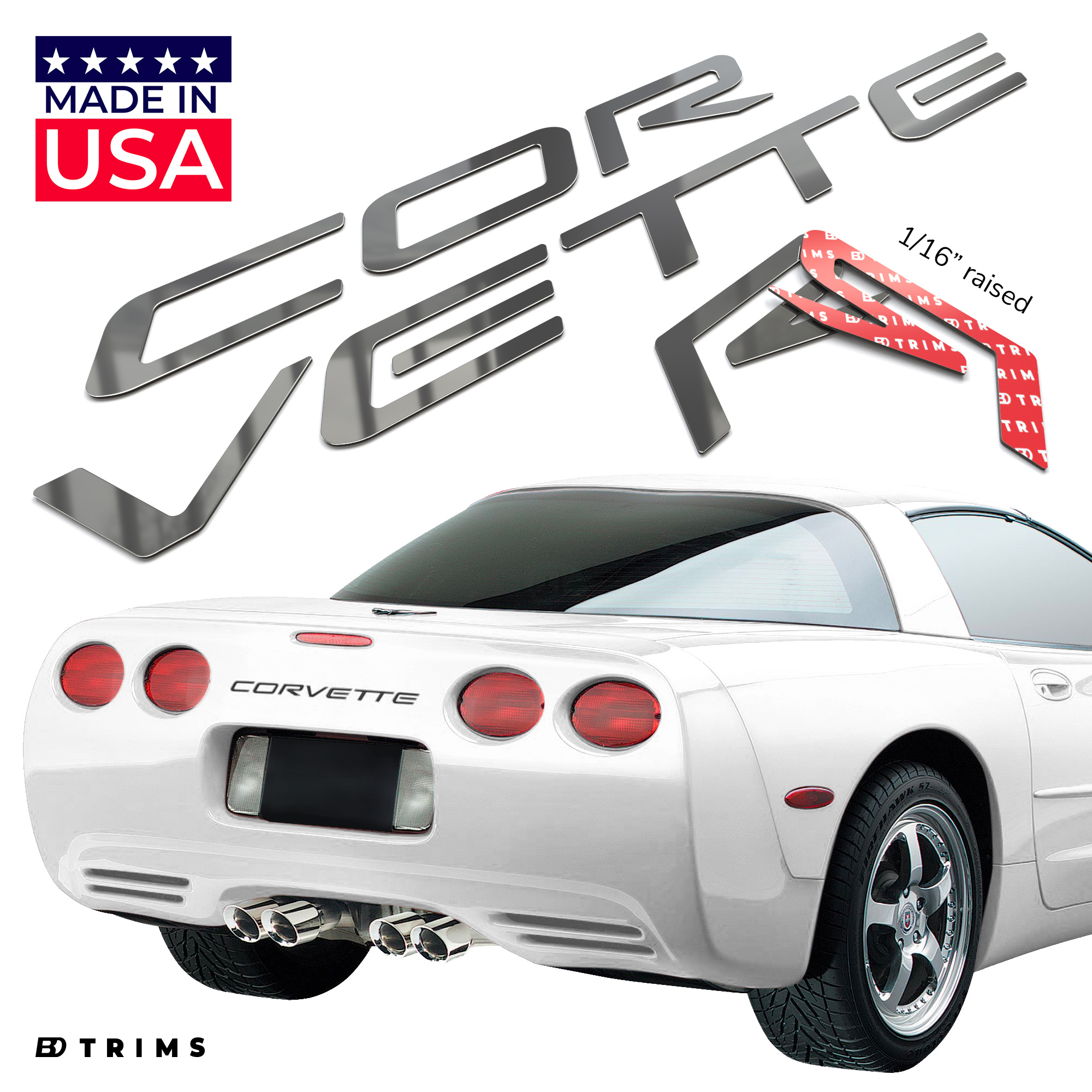 Front & Rear Bumper Plastic Letters Inserts Set for 19972004 Chevrolet