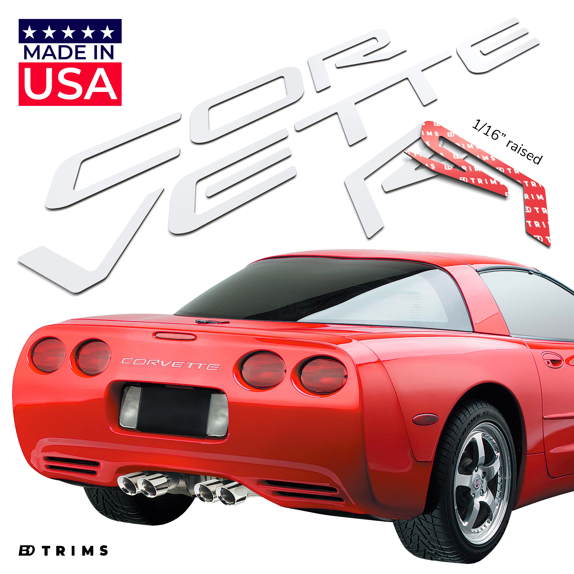 Front & Rear Bumper Plastic Letters Inserts Set for 19972004 Chevrolet